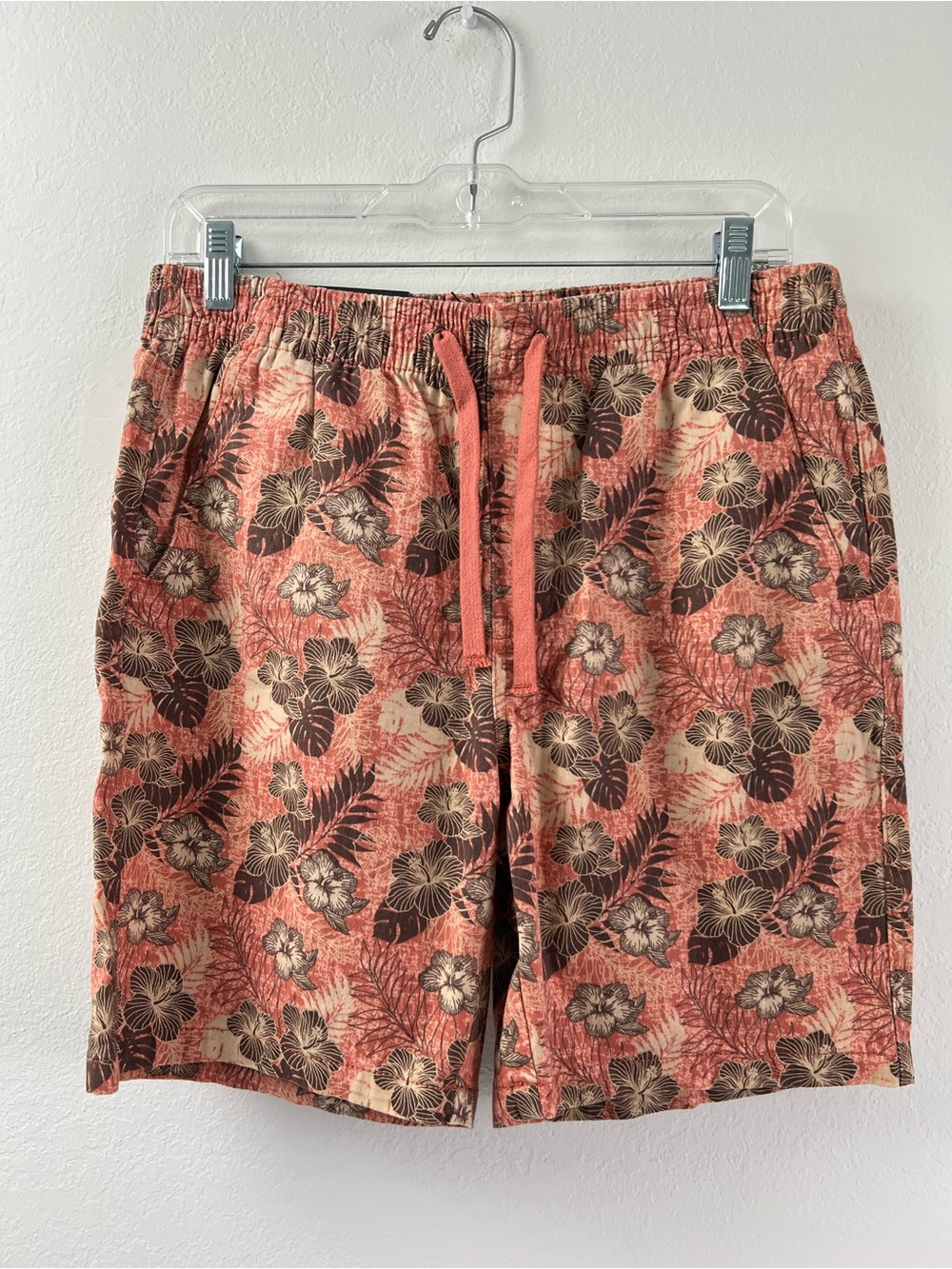 Jachs New York Salmon Pink and Brown Summer Vacation Resort Beach Dock Shorts